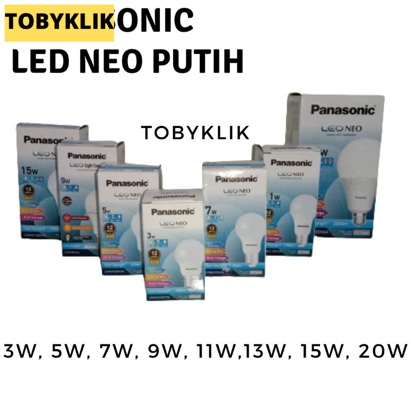 Lampu LED panasonic warna putih / Lampu LED Megaman warna putih