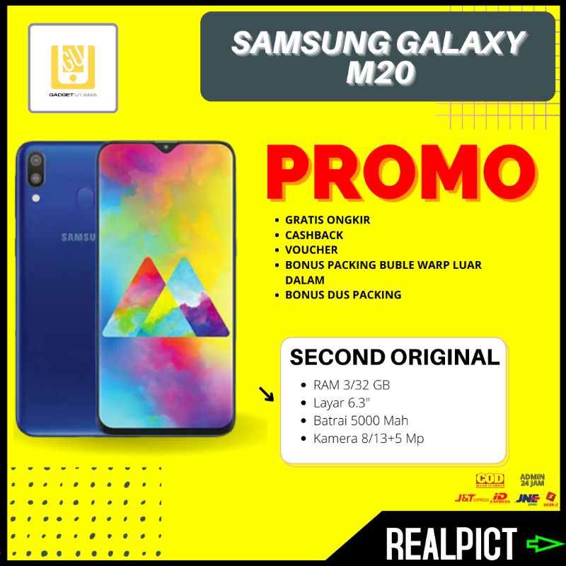 Hp Second Murah Samsung Galaxy M20 Bekas 3/32 Gb Original Ek Garansi  IMEI Terdaftar Siap Pakai