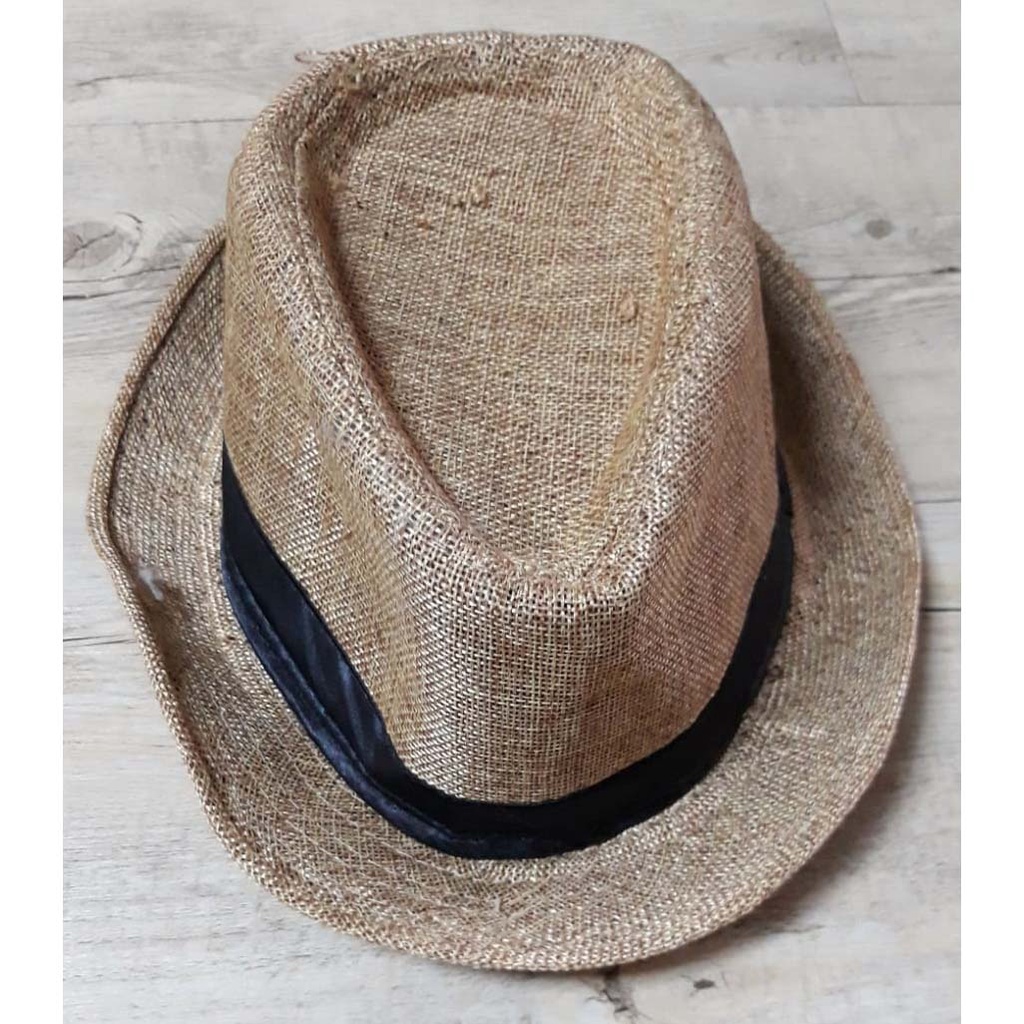 PRELOVED - Topi Import Topi Fedora Artis Fedora Jazz Straw Hat / Topi Cowboy / Topi Pantai Holiday