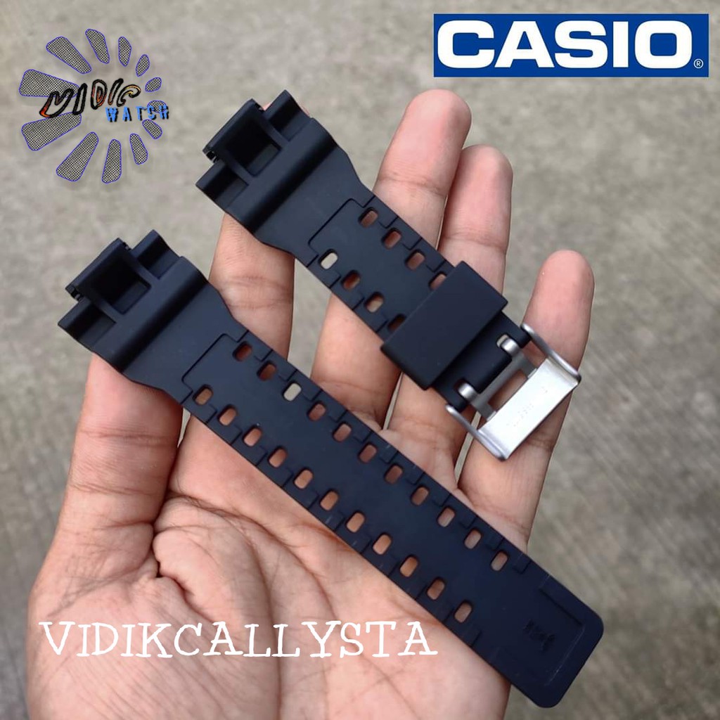 Strap Tali Casio G-shock Ga 100 110 120 150 200 201 300 700 G GR GW 8900 HITAM GLOSSY  ORIGINAL OEM