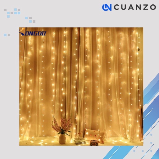 Lampu Gorden Dekorasi Wedding Light 3x3Meter 300 LED / Lampu Dekorasi Gorden Pelaminan Tirai Air Terjun Hias Hiasan Tumblr Pernikahan Kamar Wedding Dinding Kamar Tidur Ulang Tahun Pesta Cafe Lamaran Gantung Air Hujan Aesthetic Unik Estetik Murah Original