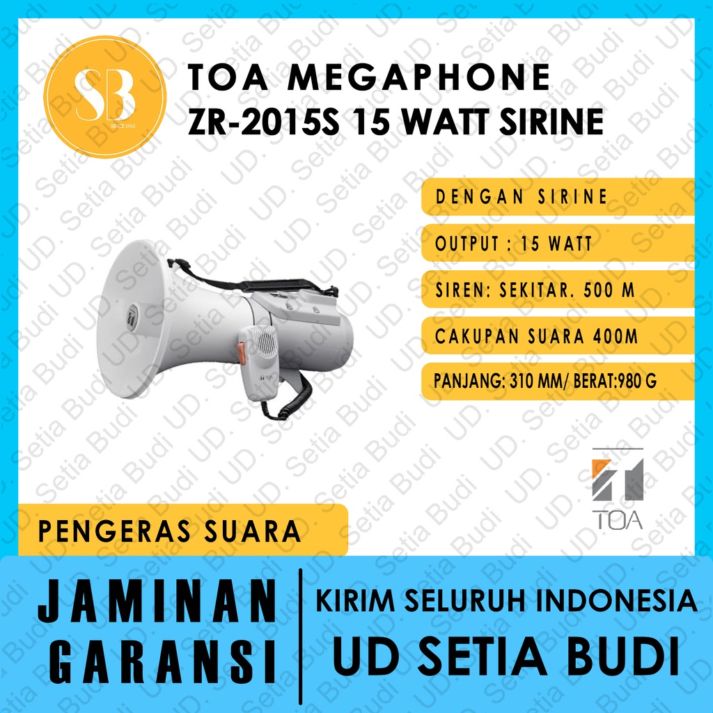 TOA Megaphone ZR-2015S 15 Watt dengan Sirine/Whistle