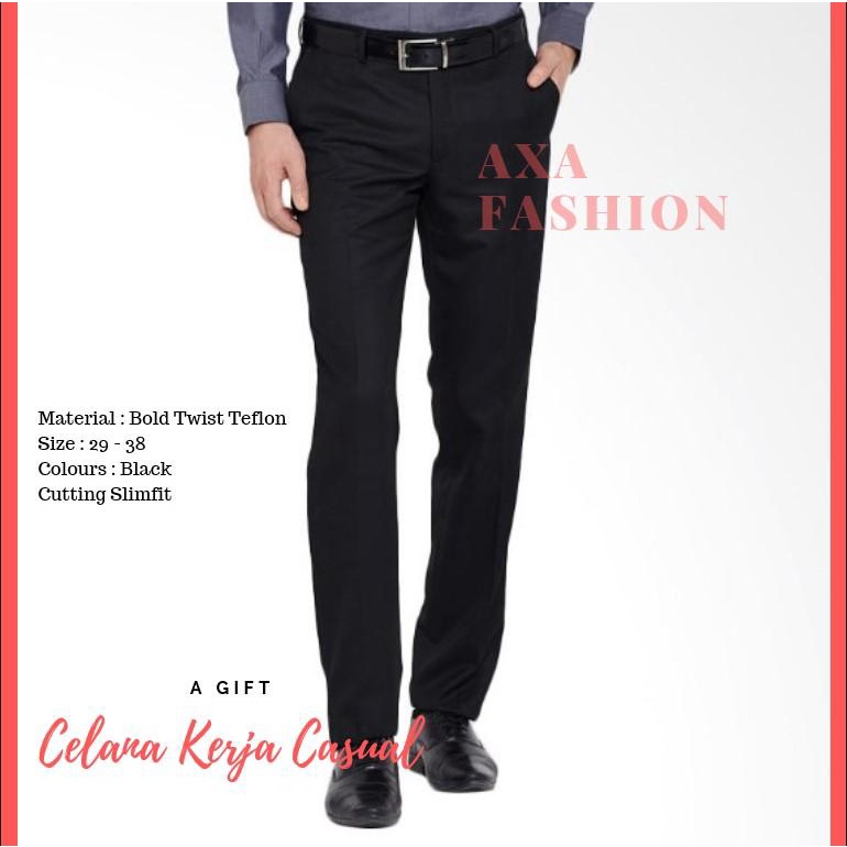 Celana Kerja Celana Panjang Celana Formal Pria Kantor Casual Fashion Pria Celana Pria Celana Chino Pria Formal Modern Slim Fit Panjang Hitam