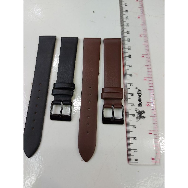 Tali jam tangan kulit tipis Quick relesae buat AC/ Seiko/Guess/Bonia dll FG006