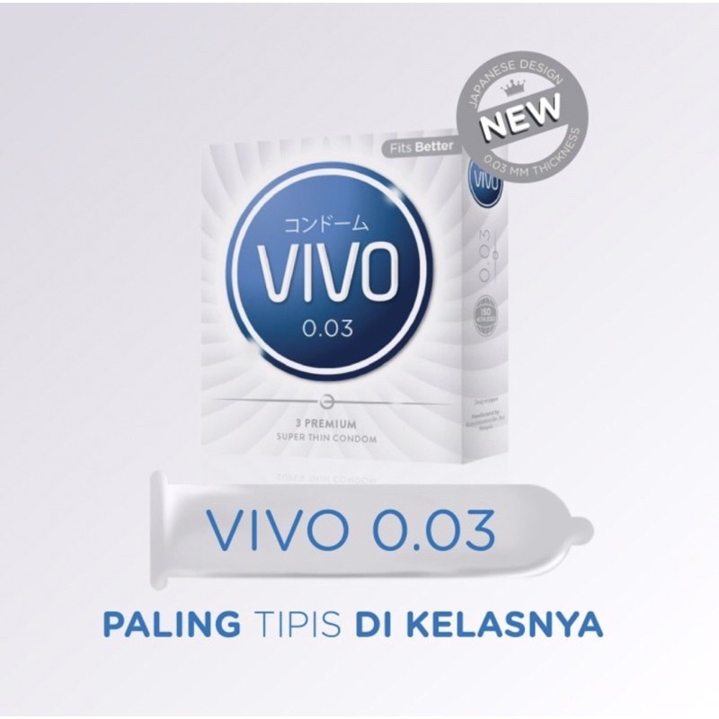 Kondom vivo 0.03 isi 3 dan 12 ( kondom super tipis lebih berasa ) privasi aman