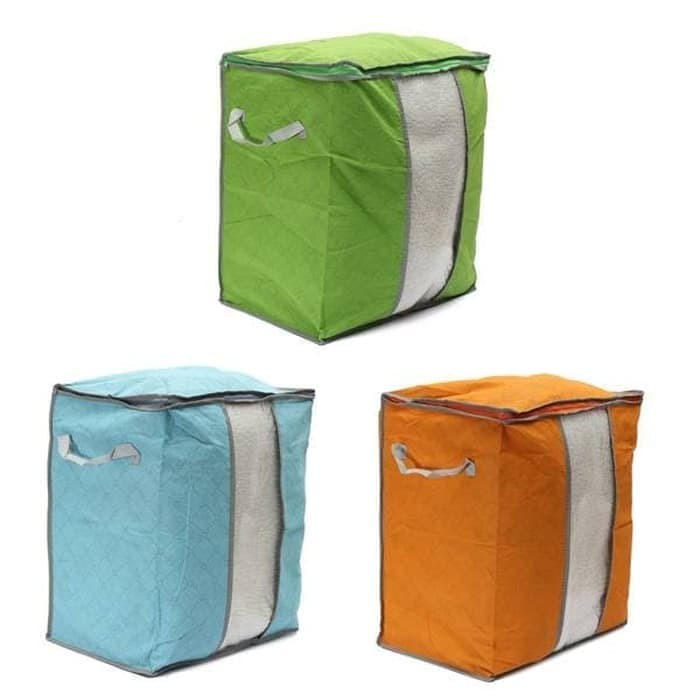 Storage Box Tinggi Storage Bag Bamboo Organizer Tempat Selimut Sprei