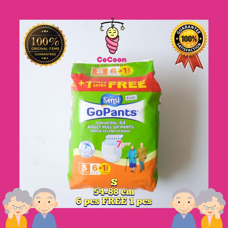 Popok Dewasa Lansia Sensi GoPants Gopant S S6 S6+1 Tipe Celana