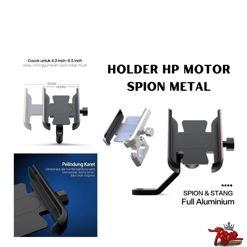 HM11- Holder Handphone Spion Motor Metal Holder HP Spion Motor