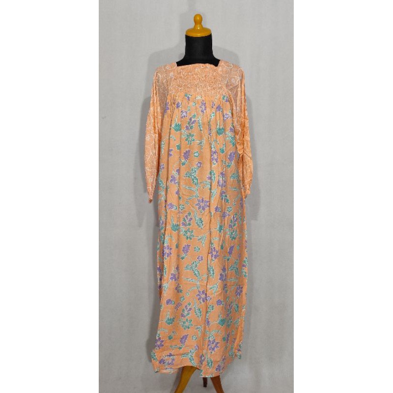 Daster Batik Dress Panjang Batik Wanita Lengan Panjang Batik