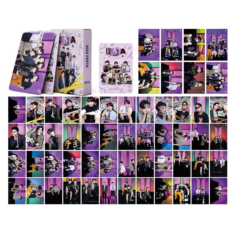 55pcs / set Kartu Foto BTS Album Army Lomo 2022 Festa Untuk Koleksi