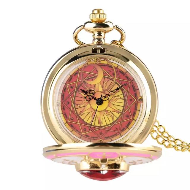 Jam pocket card captor sakura cardcaptor impor gambar 2 sisi