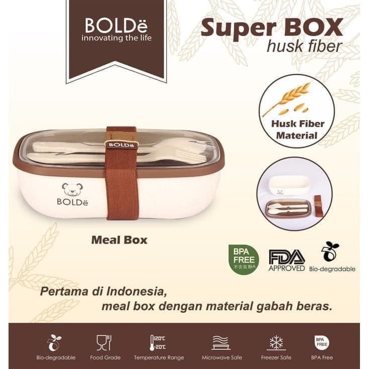 BOLDe Super BOX Husk Fiber Meal &amp; Lunch BOX MB-198 Asli Original