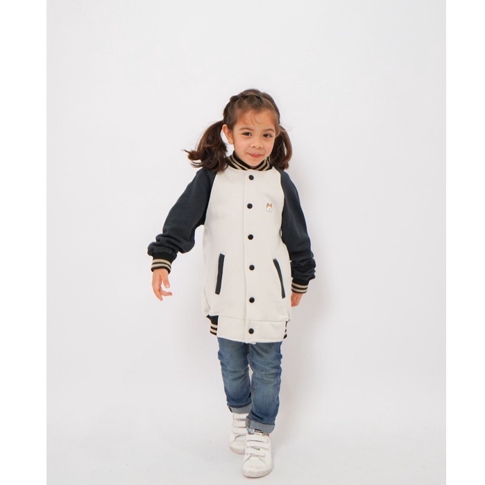 JAKET ANAK BOMBER REGLAN FLEECE COTTON ORIGINAL CARVA UNISEX ANAK LAKI LAKI PEREMPUAN REALPICT