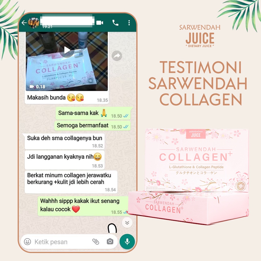 SARWENDAH COLLAGEN BPOM HALAL MINUMAN MENCERAHKAN KULIT / MENGURANGI KERUTAN JERAWAT WAJAH / MEMBUAT KULIT AWET MUDA &amp; KENYAL / ANTI AGING / MENGHILANGKAN FLEK &amp; BEKAS LUKA / MENGURANGI PENUAAN DINI / MEMUTIHKAN BADAN &amp; WAJAH