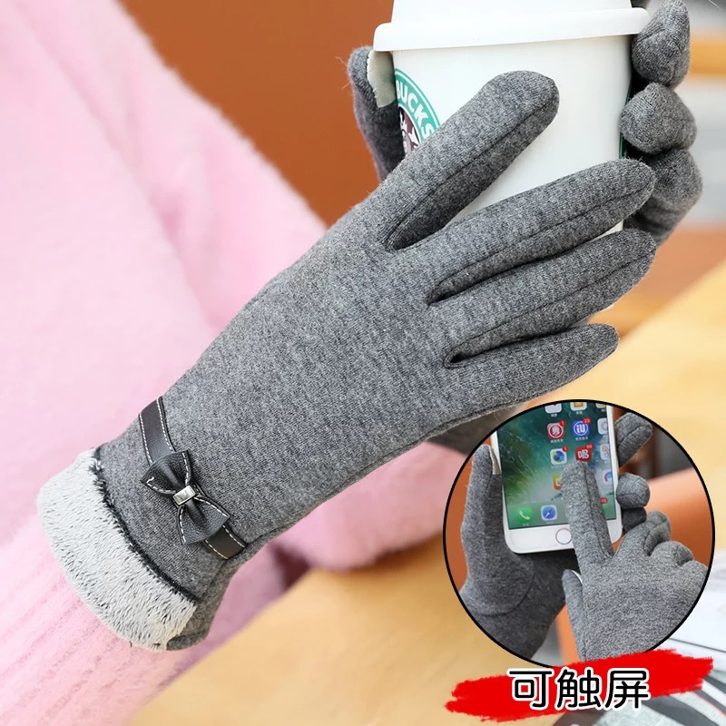 Sarung tangan bulu musim dingin wanitaWinter touchscreen gloves women