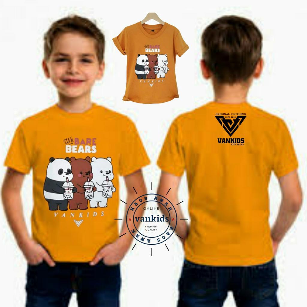 Kaos anak bear perempuan laki laki terlaris/baju anak kaos bear warna kuning mustar