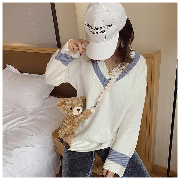 TAS SELEMPANG BERUANG BULU BONEKA Plush fluffy fur sling bag mini teddy bear bag wanita cewek perempuan Bahu Mewah Korea Beruang Merangkul Tas Wanita Baru Tas Bahu Tas Ponsel Tas Karakter Boneka Beruang Tas Bulu Tas Selempang Mini