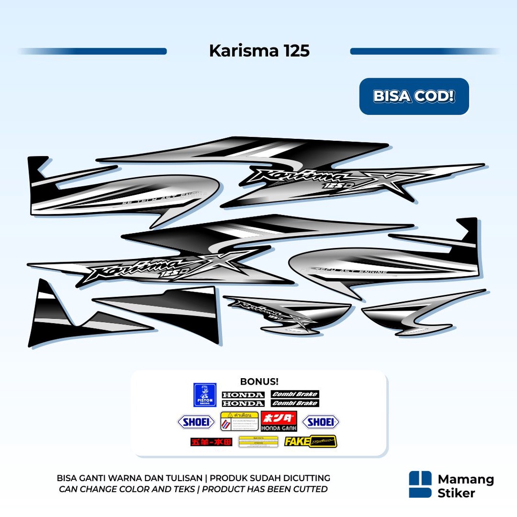 Striping Honda Karisma 125 D Variasi 6 Wave S Thailand i Karisma X Tahun 2002 2003 2004 2005 2006 Si