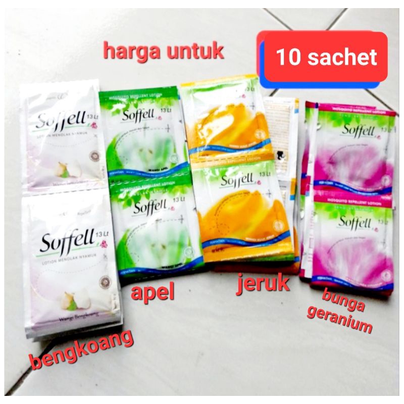 Soffell / Sofel Sachet lotion obat anti nyamuk  10 pcs ( 10 sachet )