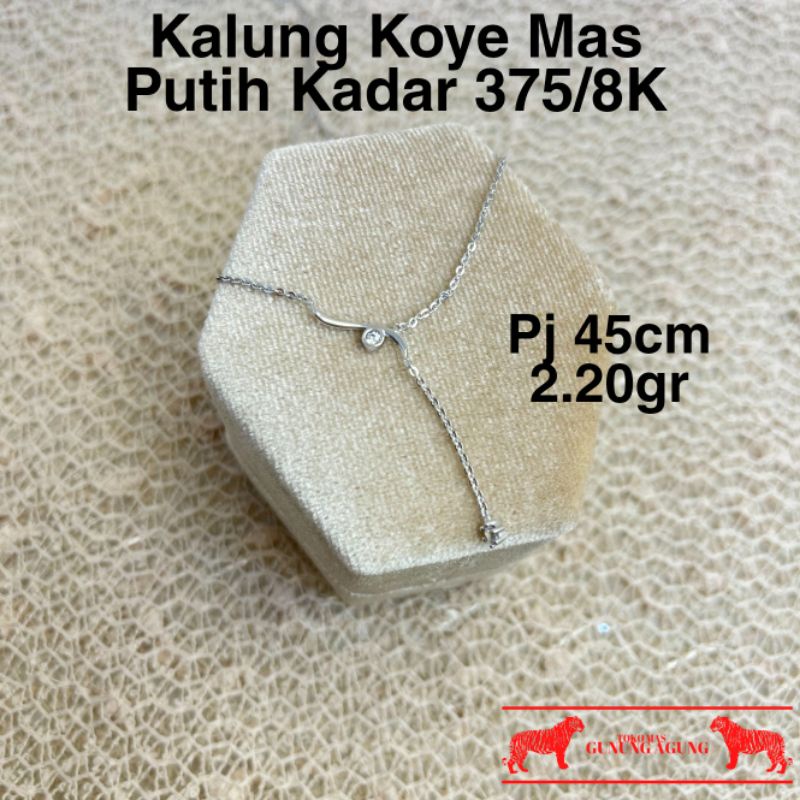 EMAS/ KALUNG KOYE MAS PUTIH 375/ KALUNG KOREA/ KALUNG TIPIS/ EMAS ASLI