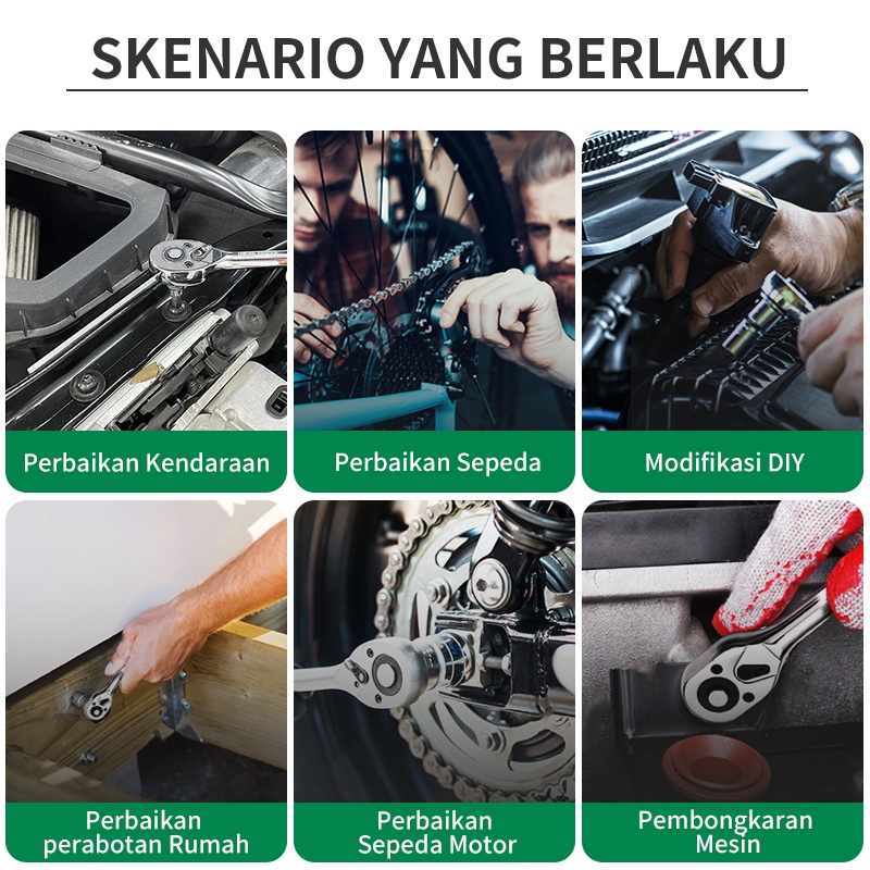 ISKU Rachet Wrench 1/2&quot; 1/4&quot; 72 45 Gigi Kunci Shock Gagang Rachet Wrench Dengan Karet 1/2 Kunci Ring rachet gagang Karet Kunci Ring pas 1/2