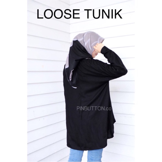 Kemeja Wanita Katun Rayon Polos Lengan Panjang - LOOSE SHIRT BLACK-2