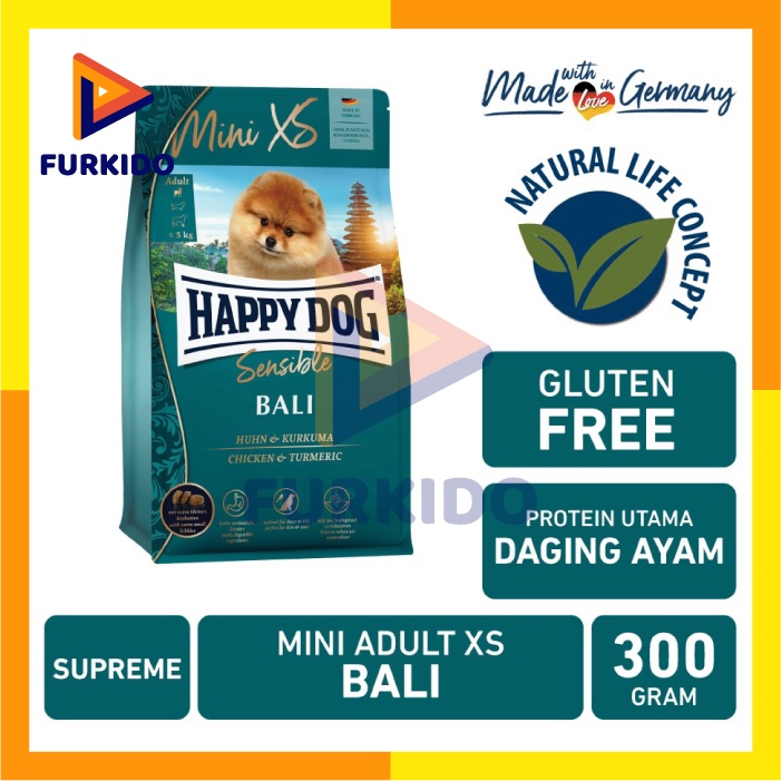Happy Dog Supreme Adult Mini XS Bali 300 Gr / Makanan Kering Anjing