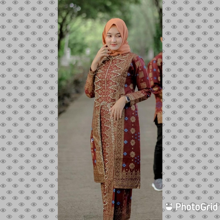 SETELAN TUNIK ADELLE KURUNG SONGKET RUMAH KEBAYA BANDUNG RUMAH SONGKET BANDUNG GAUN HIJBASALE BATIK JUPRI SONGKET PALEMBANG