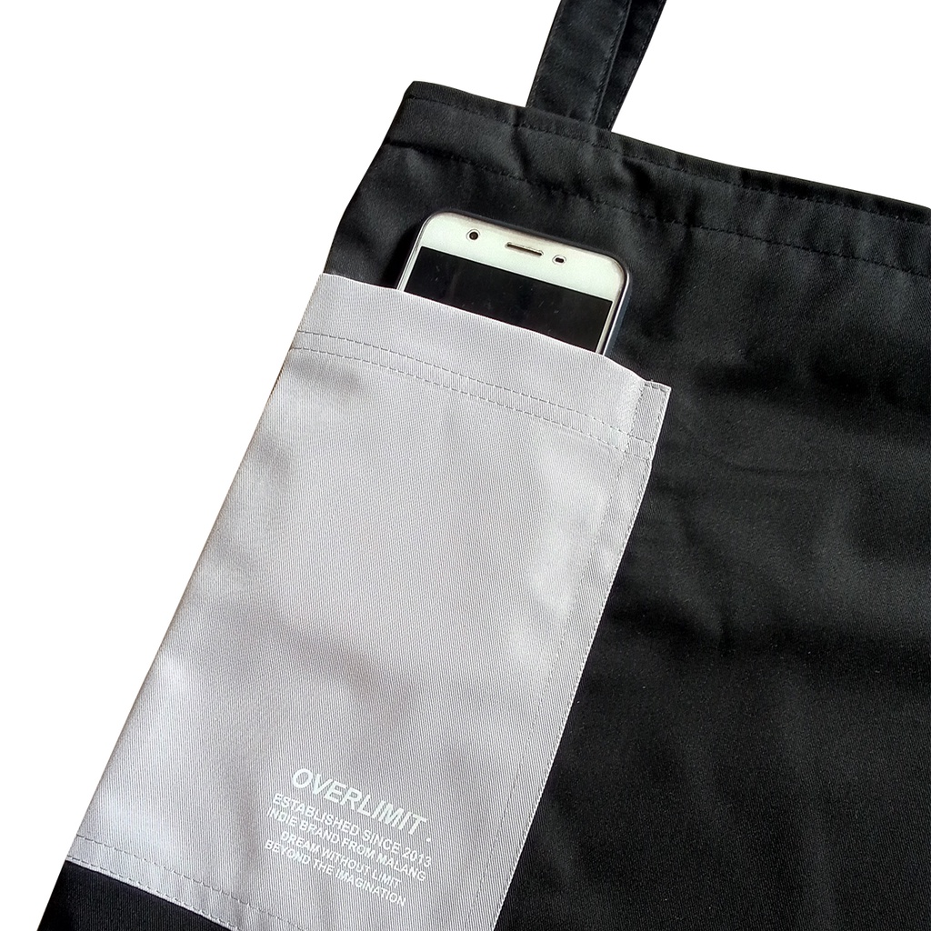 OVERLIMIT COMBINE BLACK TOTEBAG | TAS | TOTE BAG | RESLETING | ZIPPER BAG