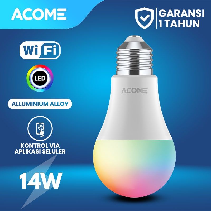 VROFFSTORE ACOME Smart LED AL01 14Watt WIFI HOME Automation Wireless RGB Garansi 1th