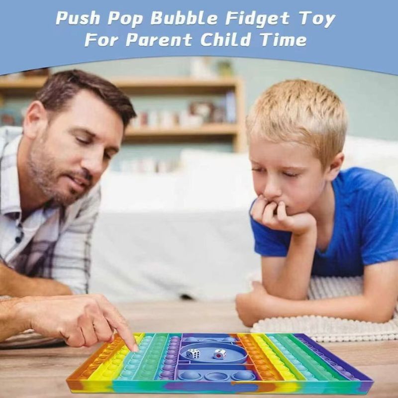 family games Mainan POP IT 2 PEMAIN super Jumbo rainbow panjang tebal 32 x 19 free 2 dadu games anak