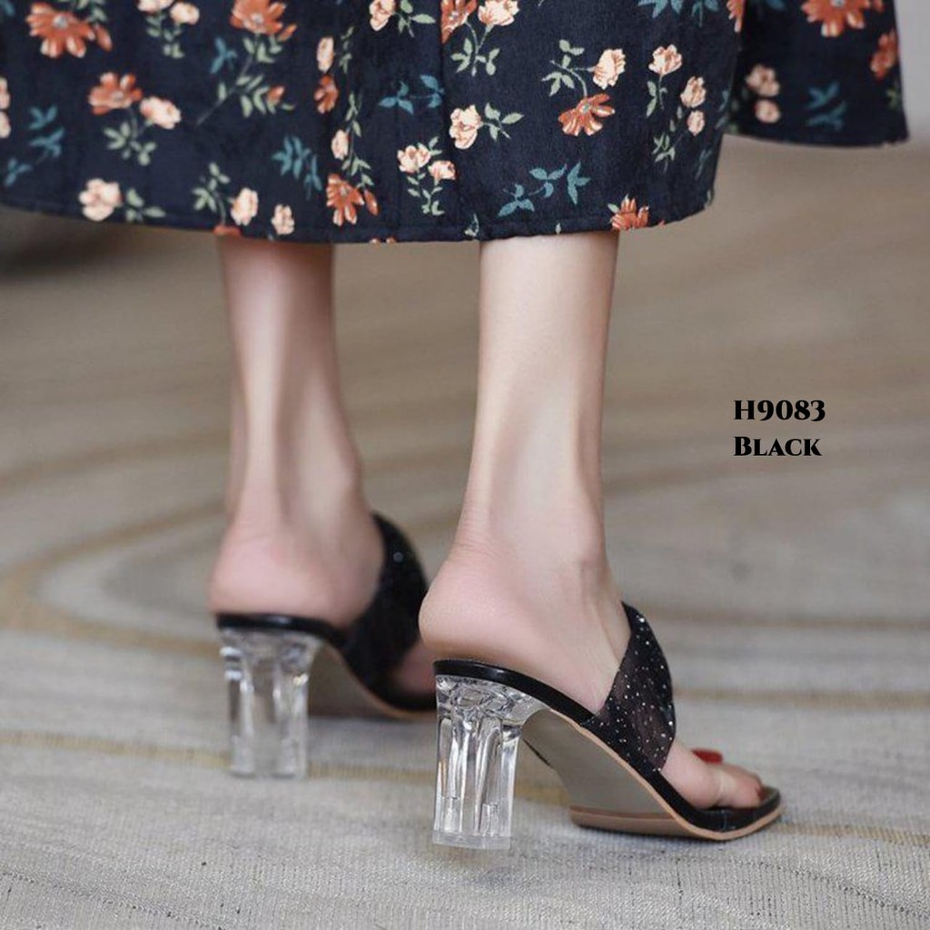 WYN  HIGH HEELS RUFFLED GLASS TRANSPARENTH H9083