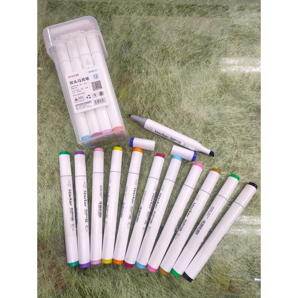 

spidol fine color zuixua 12 warna plus box alkohol base