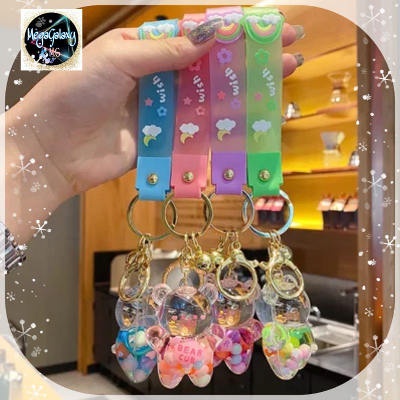 Gantungan Kunci Teddy Bear Cub Chubby Keychains Keyring Bell