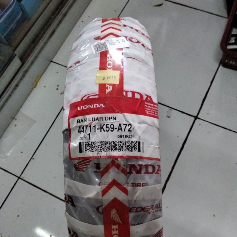 BAN TUBLES MATIC HONDA 90/80 RING 14 FEDERAL K59 FT 293 AHM ORIGINAL LUAR MOTOR BEAT VARIO SCOOPY SP