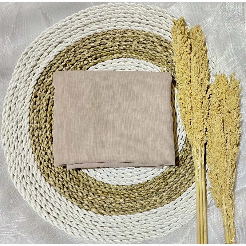 Jilbab segi empat Cornskin Premium Jahit Tepi/ Jilbab Serat Jagung / CORNSKIN-Latte/Ashy