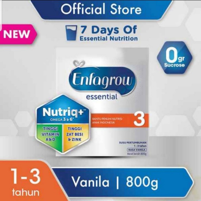 Enfagrow Essential 3 Susu Pertumbuhan Rasa Vanila 800g