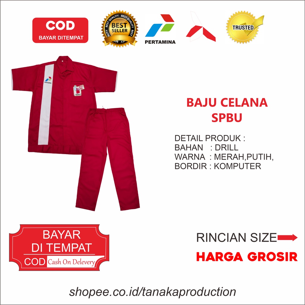 Seragam Pertamina I Seragam SPBU Baju Celana | Baju SPBU I Baju Pertamina