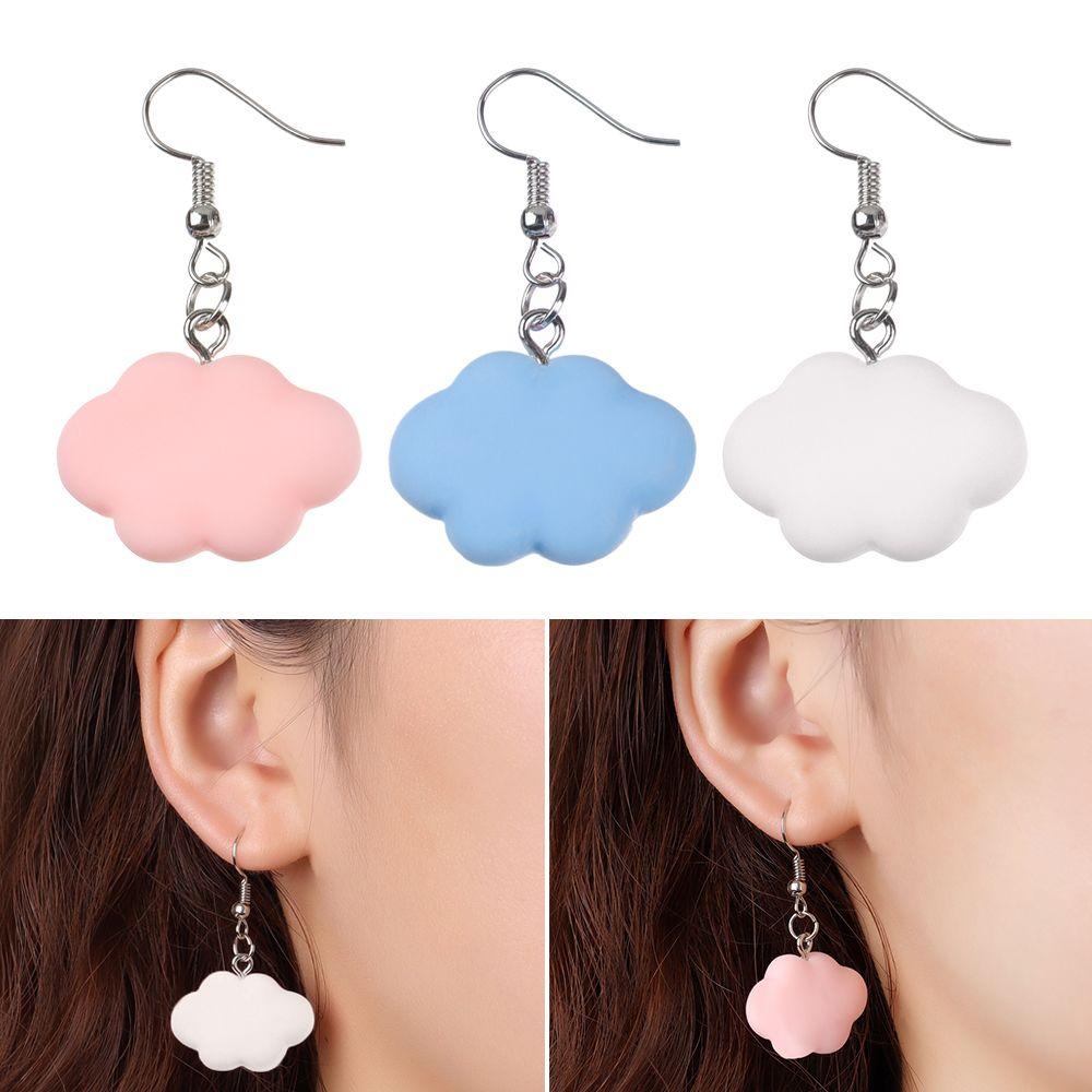 Preva Anting Awan Lucu Perhiasan Pesta Drop Earrings Drop Menjuntai Kartun