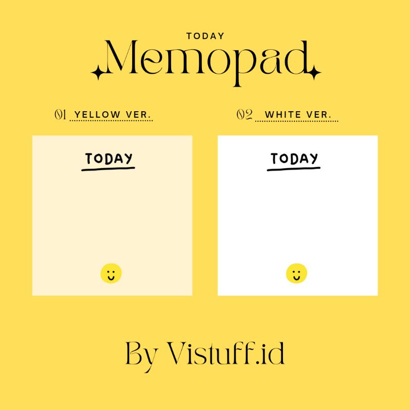 

[Vistuff.id] Today memopad isi 10pcs ukuran 6,5×6,5cm memo print notes note book penpal kit journal
