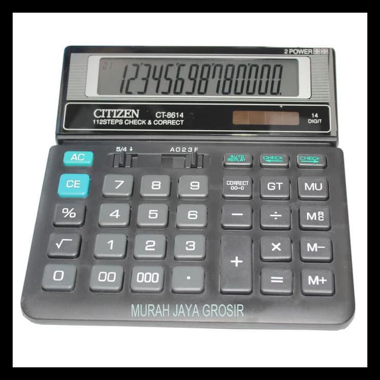 

Terlaris Citizen Ct-8614 Kalkulator Penghitung 14 Digit Cek And Correct 2 Power Barang Bagus