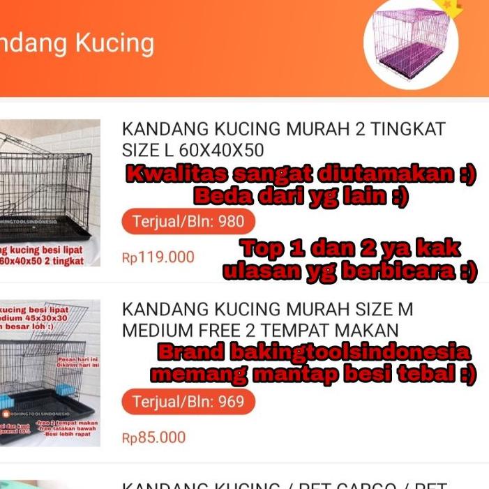 Miliki KANDANG KUCING 2 TINGKAT SIZE L 60X40X50