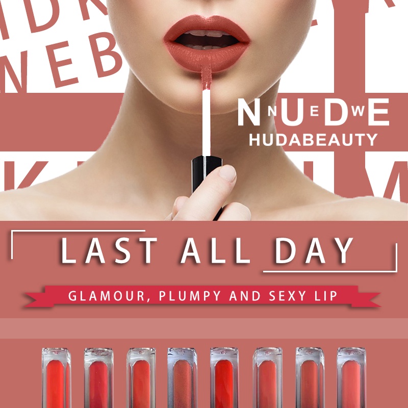 LIP TINT LIP CREAM  MATTE lip cream waterproof tahan lama long lasting lipcream huda beauty nude