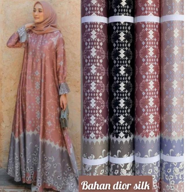 Modern.. Gamis Maxmara Lux Dior Silk Premium Mewah Elegan Busui Motif Terbaru Lebaran 2022 Model Dre