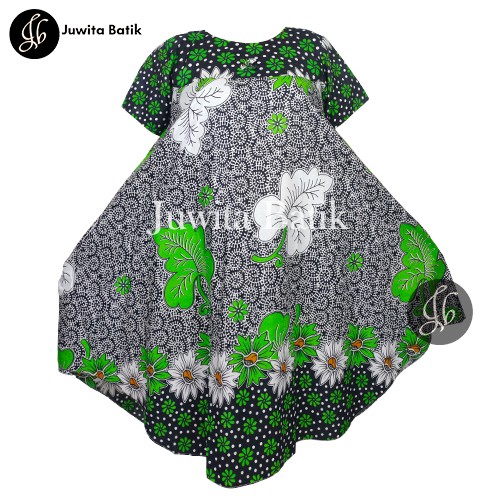 Juwita Batik - Daster Wanita Susi Lengan Motif Daun Ketapang Seri Warna - Daster Payung Jumbo