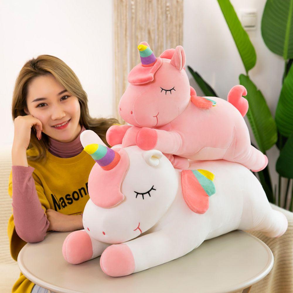 Mainan Bantal Sofa Bentuk Hewan Kuda Unicorn Bahan Plush Untuk Dekorasi Rumah