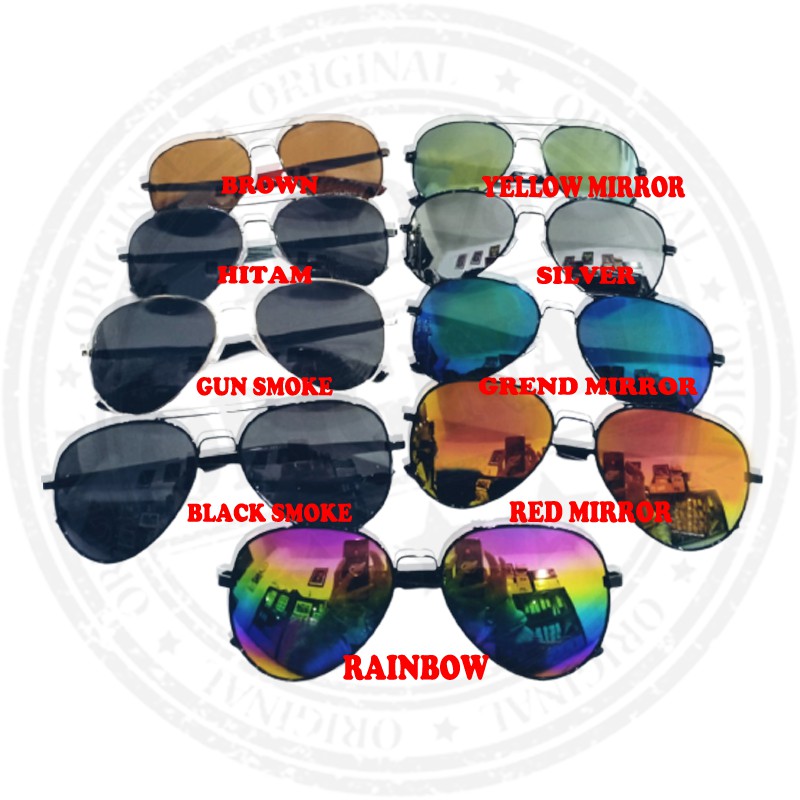 Kacamata Hitam Fashion Pria Wanita Kacamata Fashion Aviato Mirror Sunglasses Unisex Kacamata Anti UV