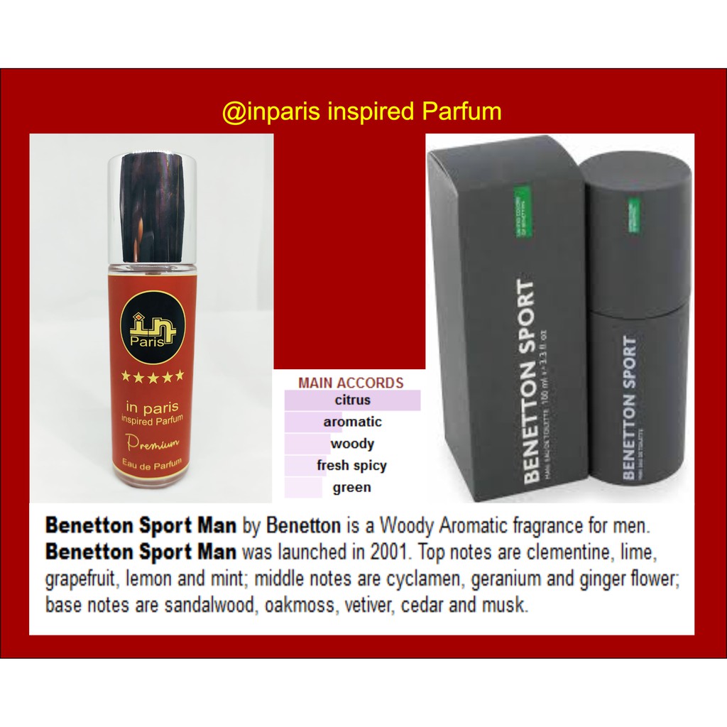 in Paris Parfum inspired BENETTON SPORT