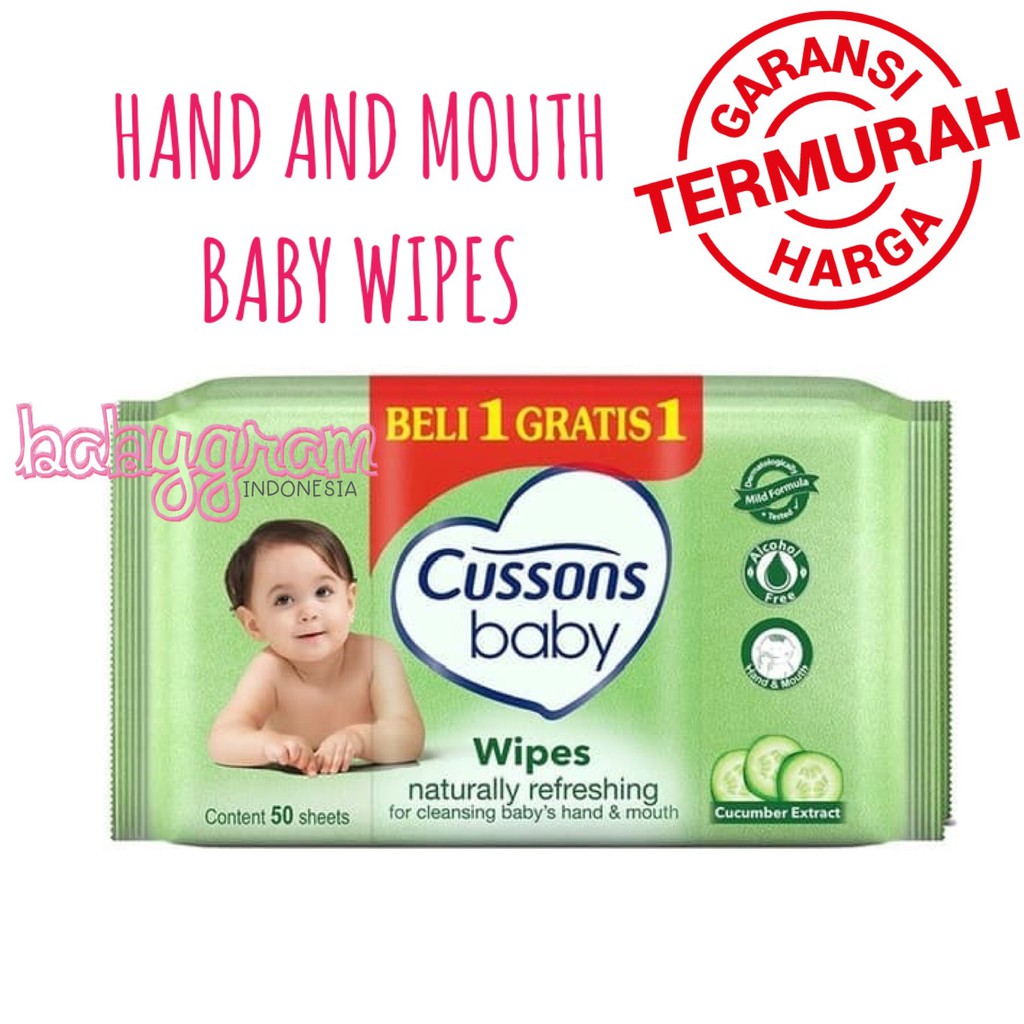 Tisu Basah Cussons Baby Wipes 50s dan 45s Beli 1 Gratis 1 / Promo Tissue Tisu Basah Cusson Baby Wipes Tisu Basah Mitu Baby No Alcohol No Fragfrance Tisu Basah 50 50 lembar