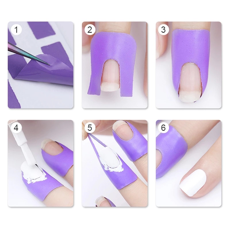 Finger Cover Plastik Nail Art Lukisan Peel Off U-shaped Finger Cover Kutek Sekali Pakai Anti Tumpah Manicure Protector Sticker